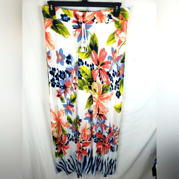 Tommy Bahama White Floral Maxi Skirt Sz M - Picture 1 of 9